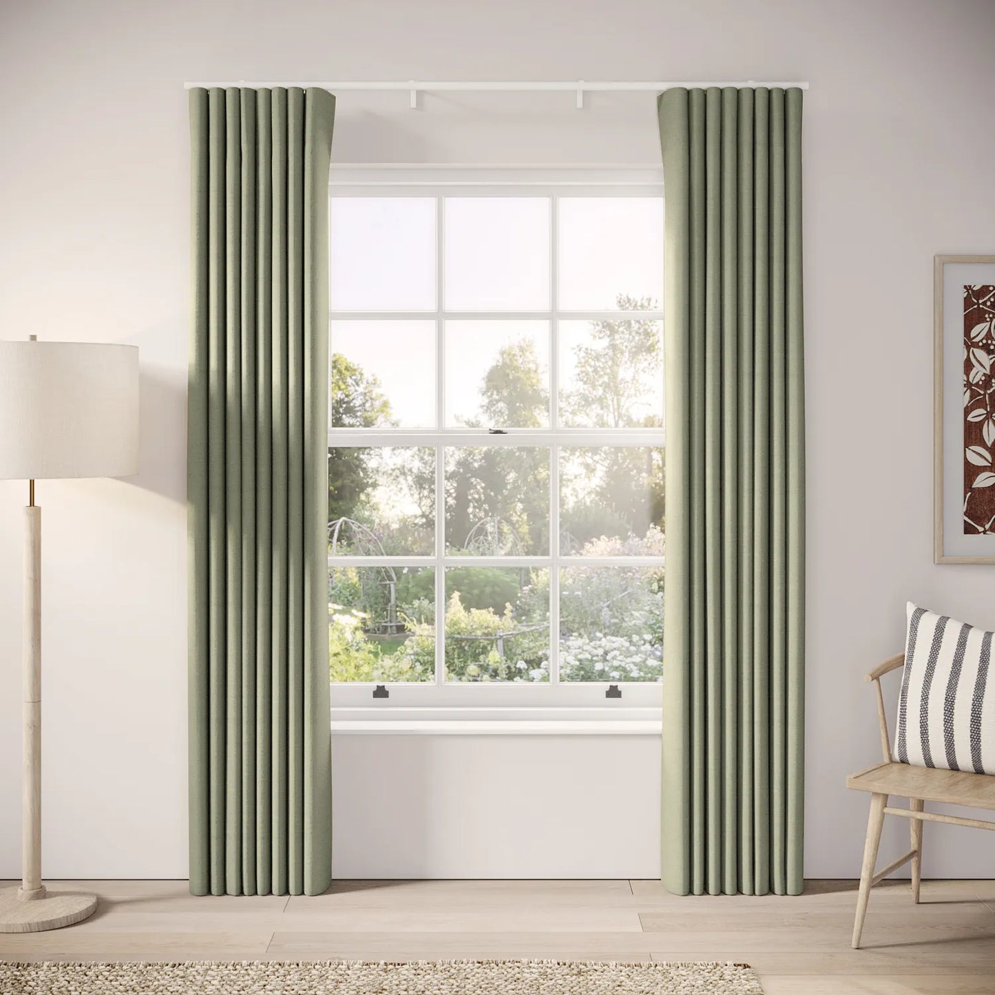 Porthcawl Curtains - Pure Linen - Herbal