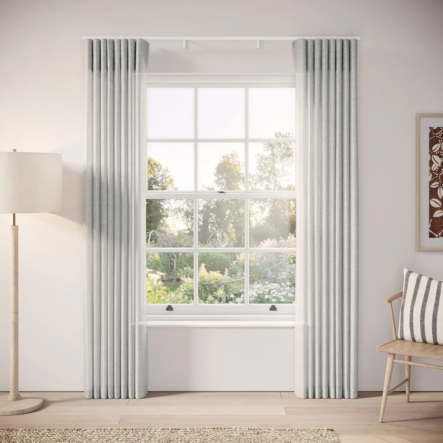 Porthcawl Curtains - Slubby Sheer - Reykjavik