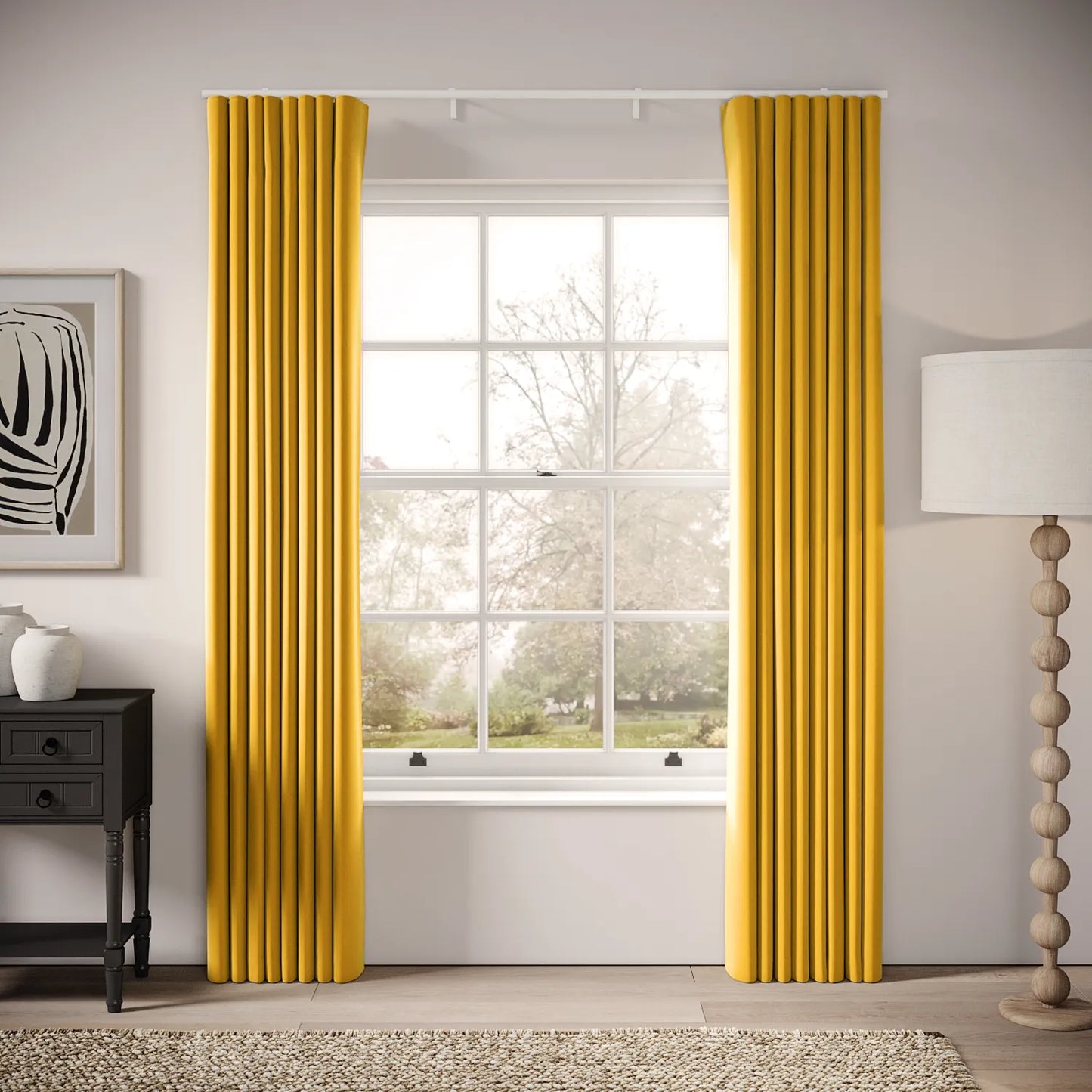 Porthcawl Curtains - Soft Velvet - Mustardseed