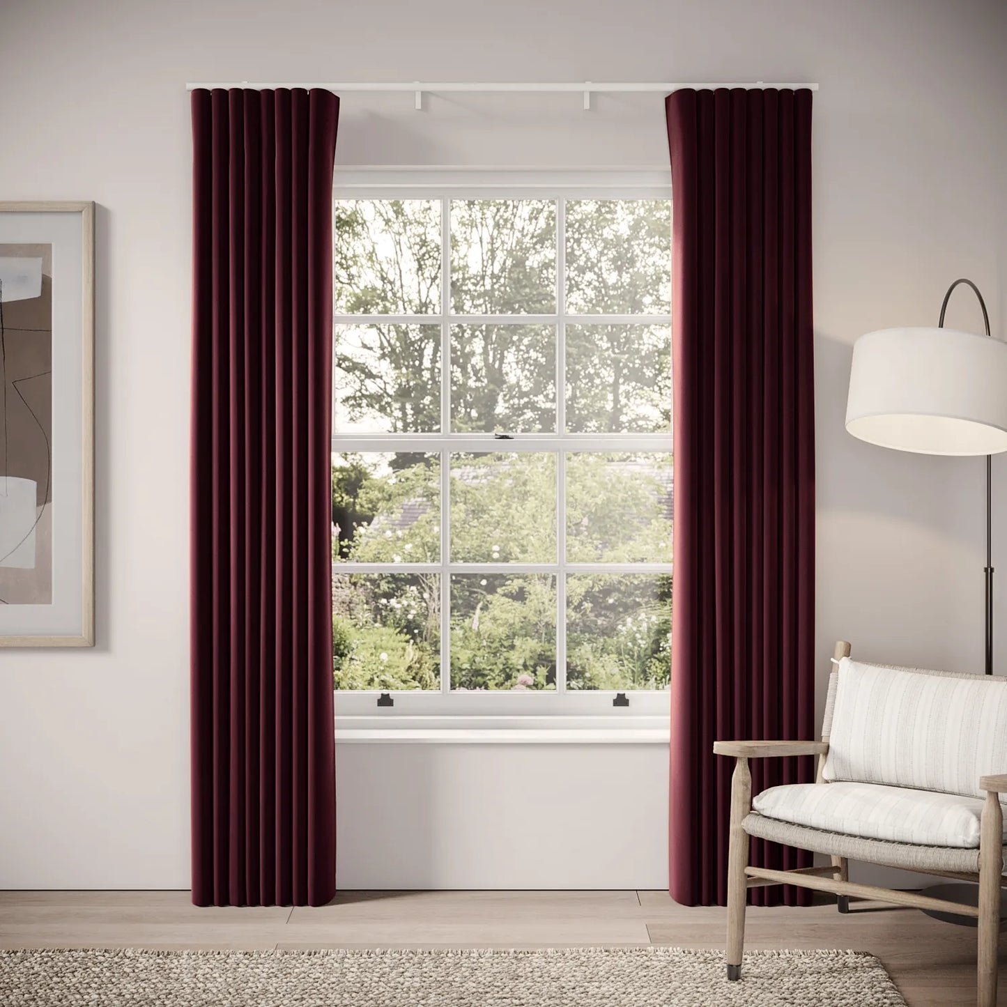 Porthcawl Curtains - Soft Velvet - Tempranillo
