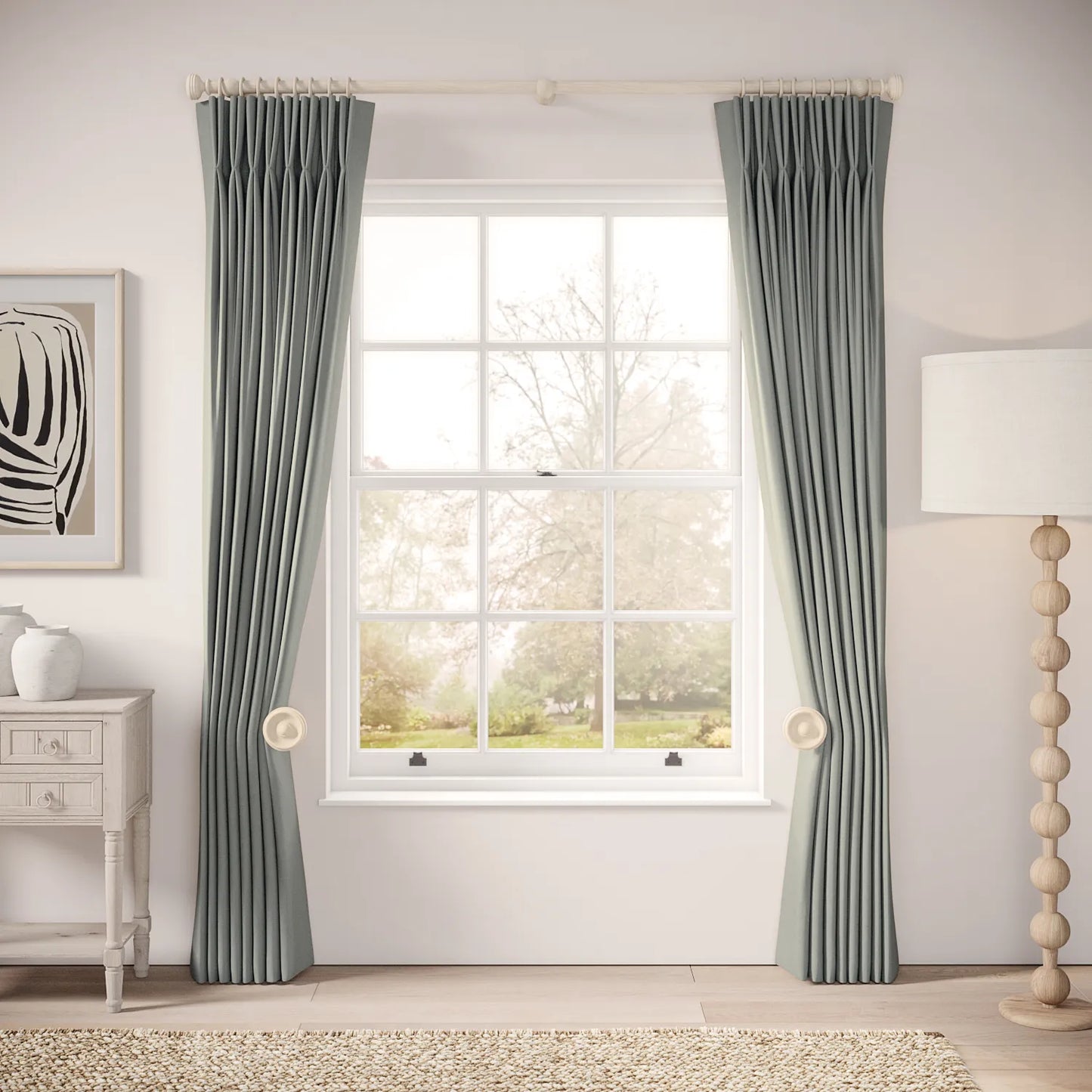 Wooden Holdback Pair - Limewash