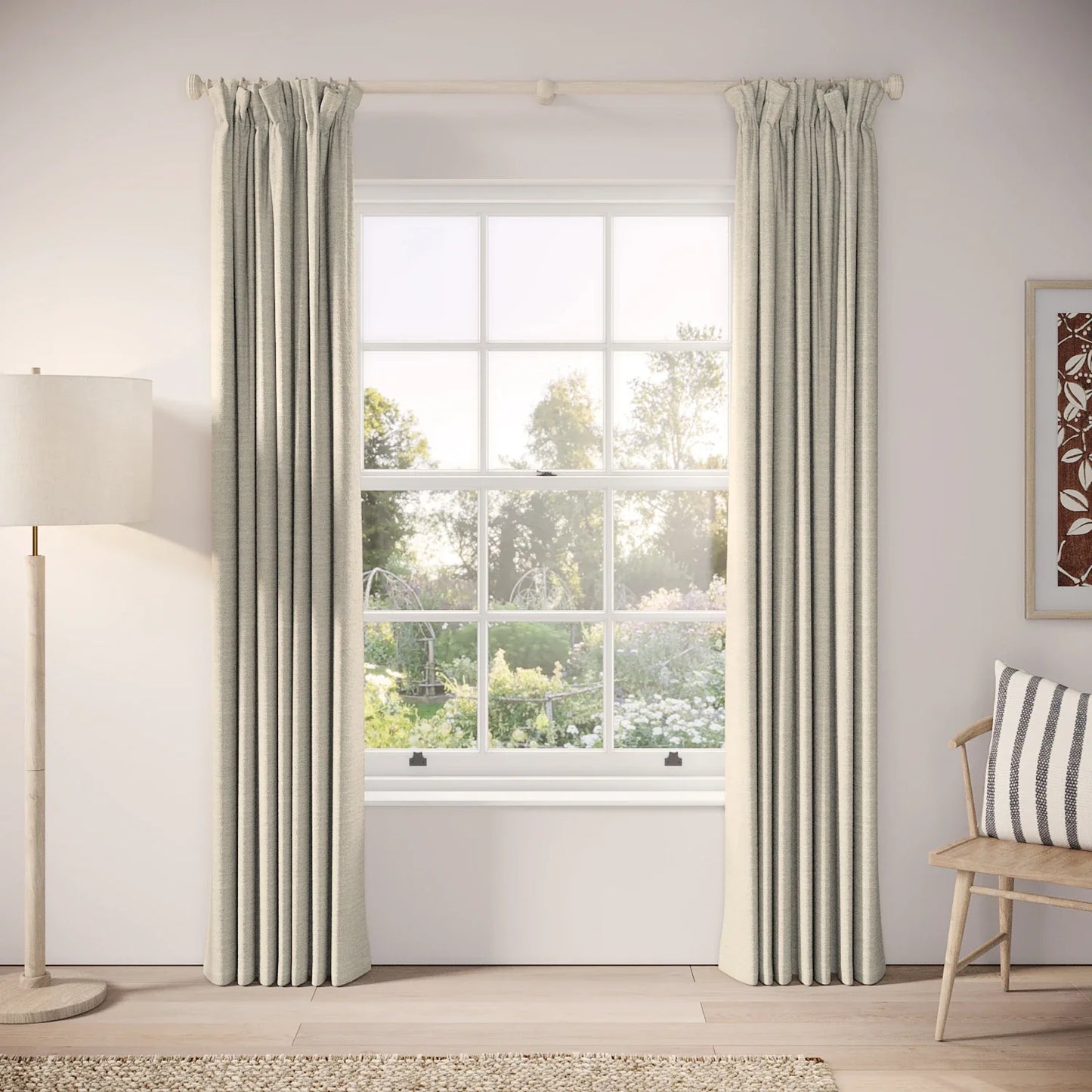 Veg Patch Curtains - Eco Boucle - Pebblish