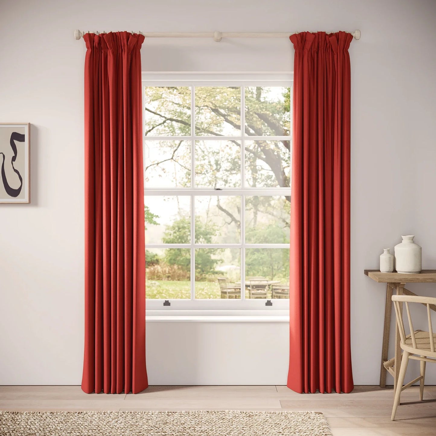 Veg Patch Curtains - Linen Blend - Cardinal