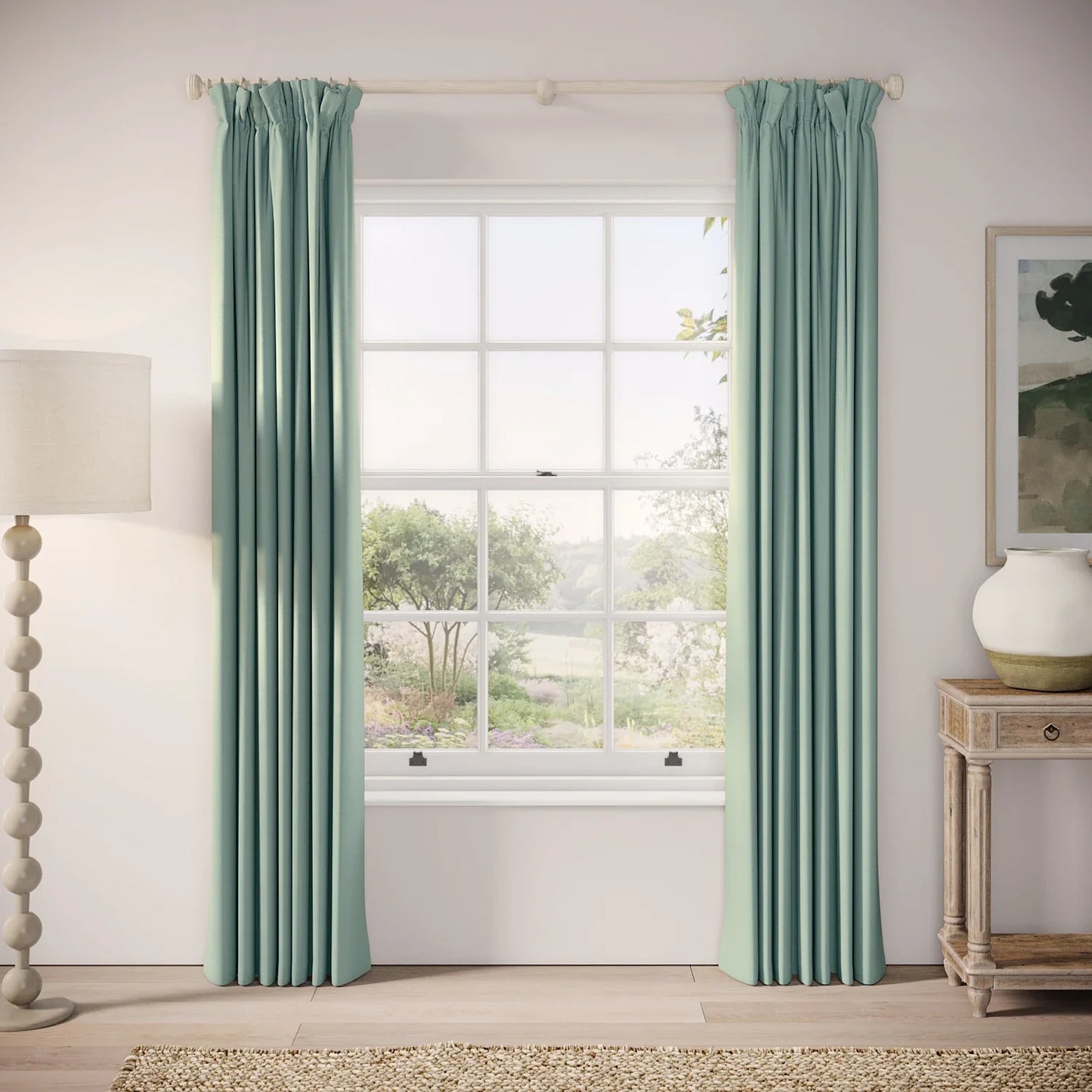 Veg Patch Curtains - Linen Blend - Rockpool