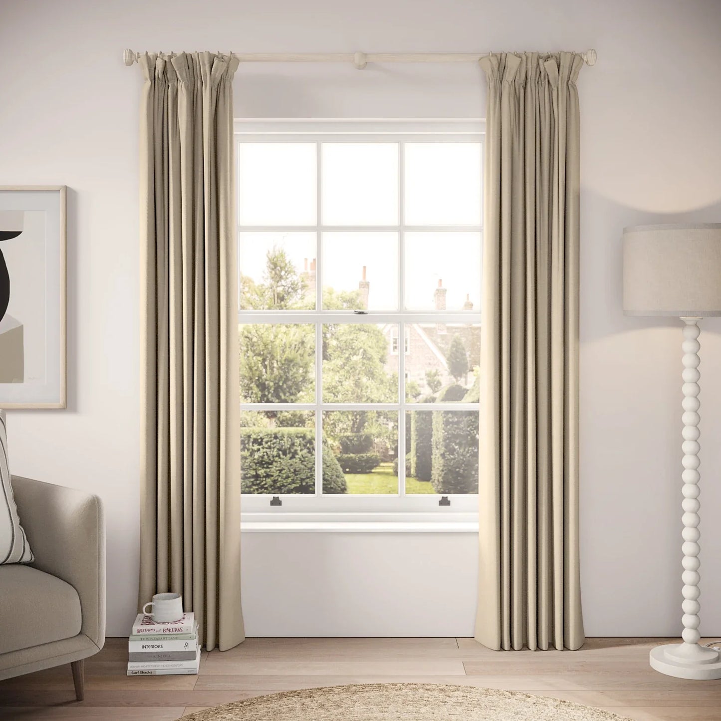 Veg Patch Curtains - Pure Linen - Biscotti