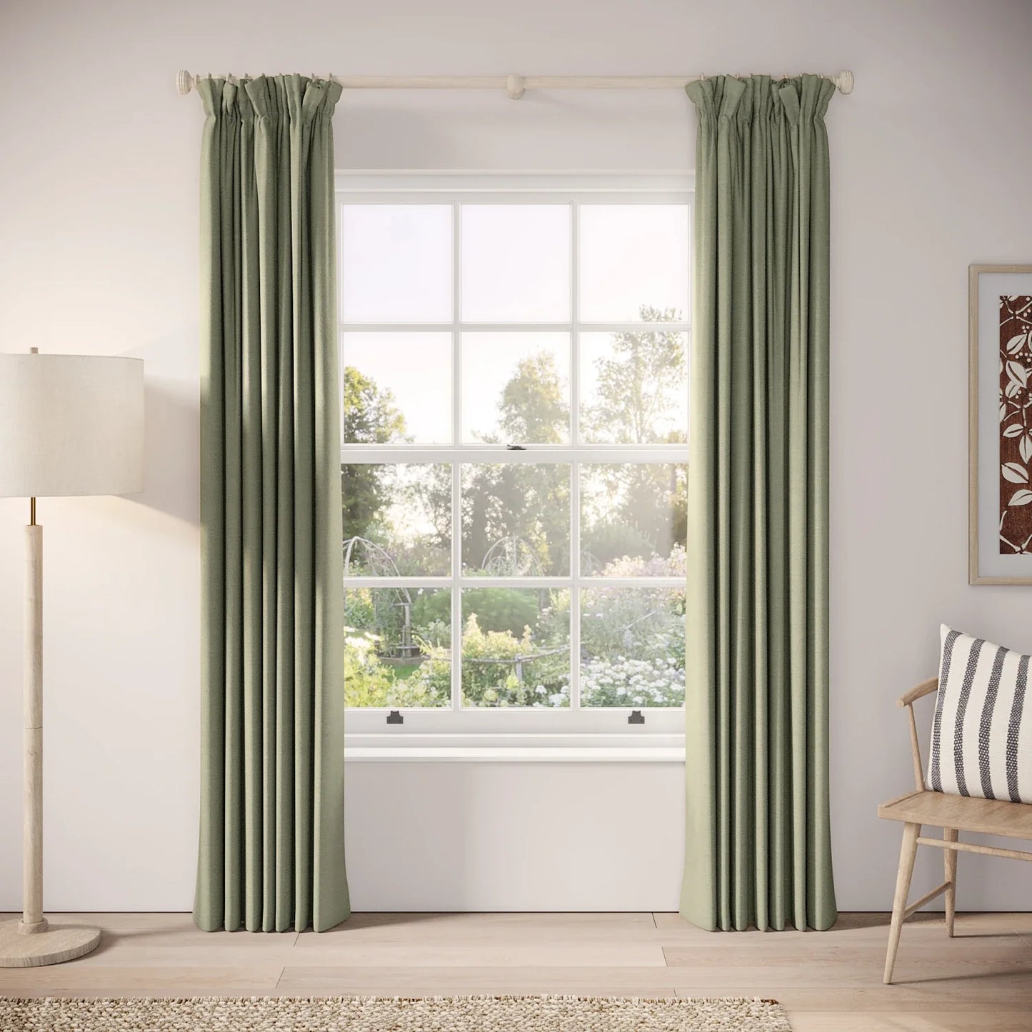 Veg Patch Curtains - Pure Linen - Herbal
