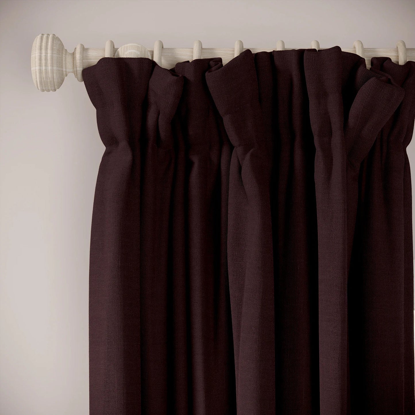 Veg Patch Curtains - Pure Linen - Plumble