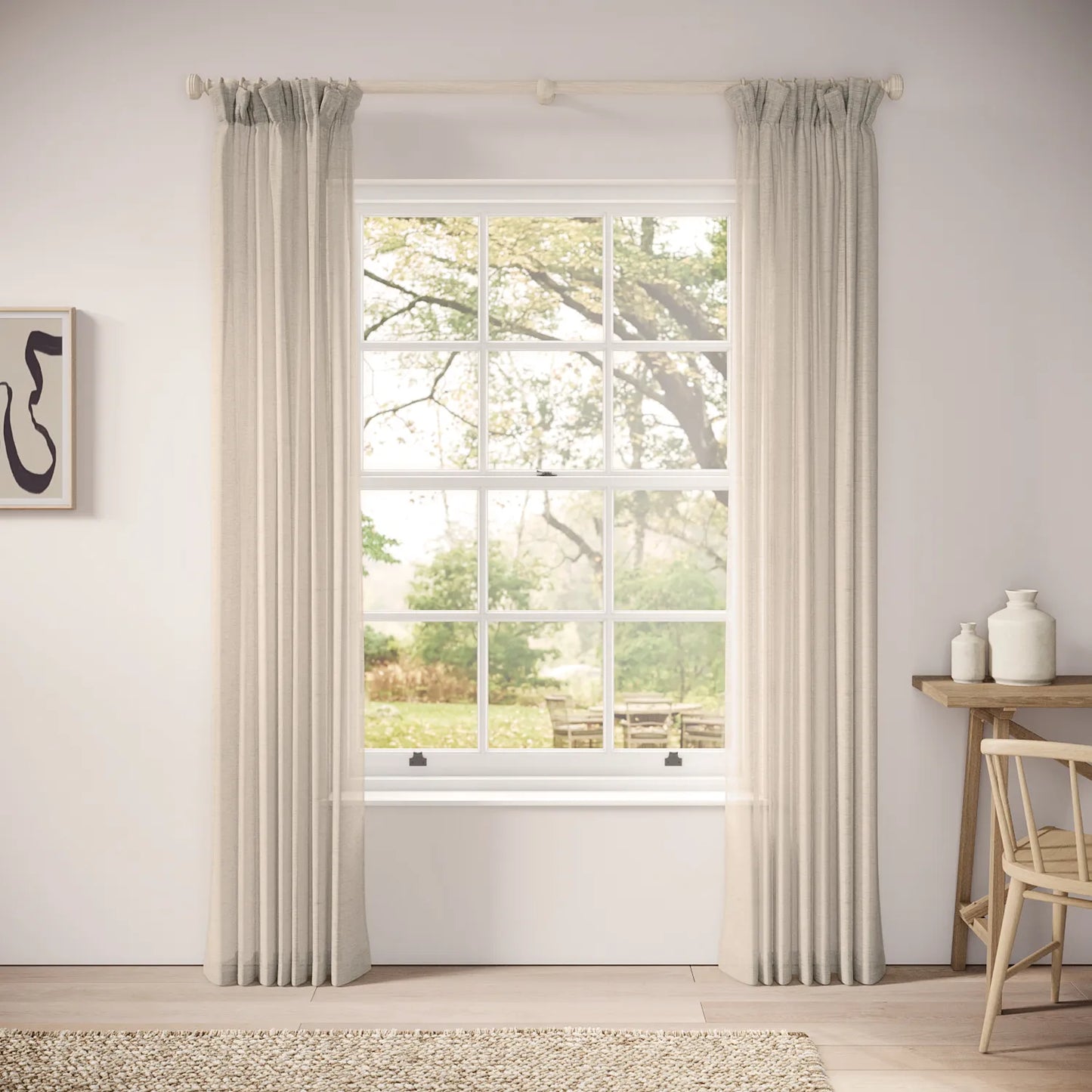 Veg Patch Curtains - Slubby Sheer - Oatmilk