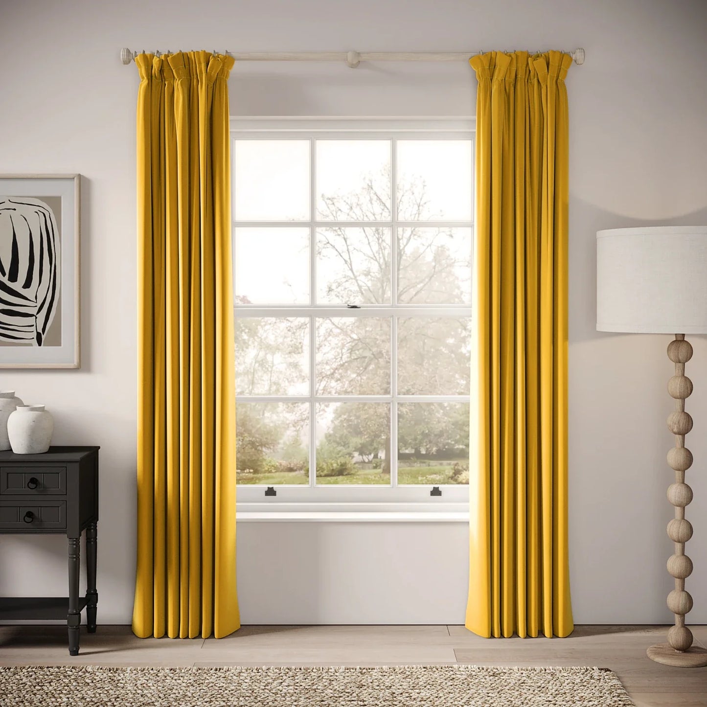 Veg Patch Curtains - Soft Velvet - Mustardseed