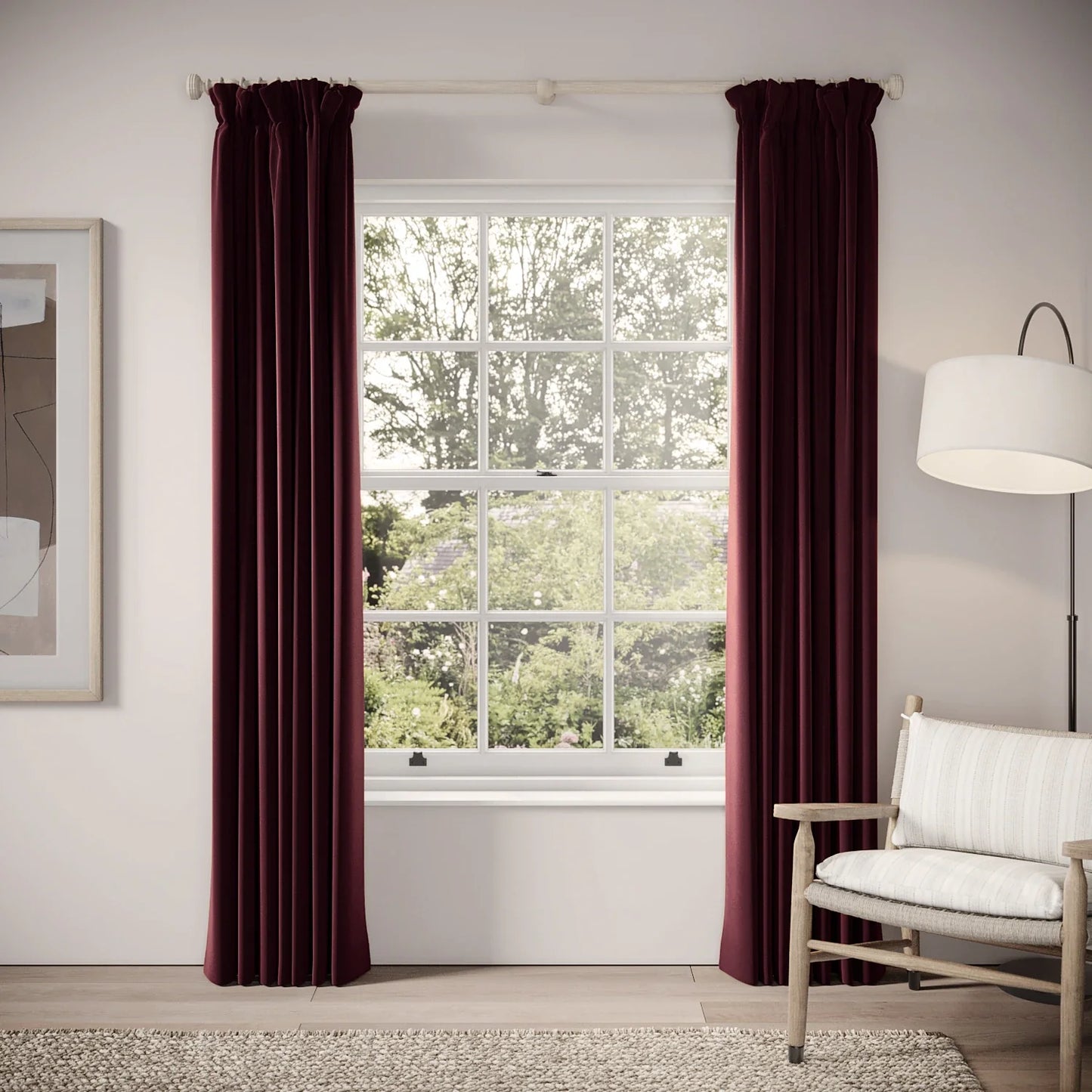 Veg Patch Curtains - Soft Velvet - Tempranillo