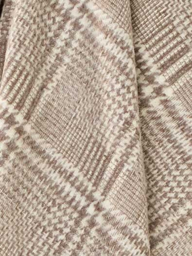 British Wool Throw - Patchwork - Brown/Ecru