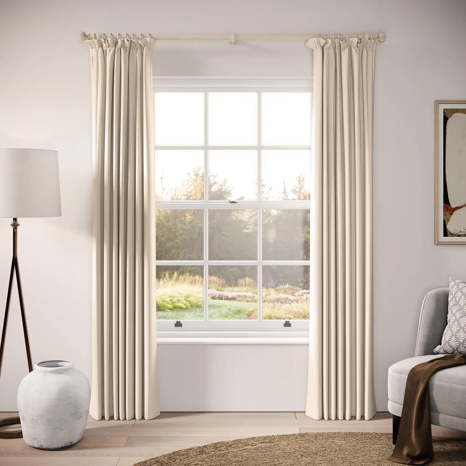 Cwtch Curtains - Linen Blend - Ostrich Egg