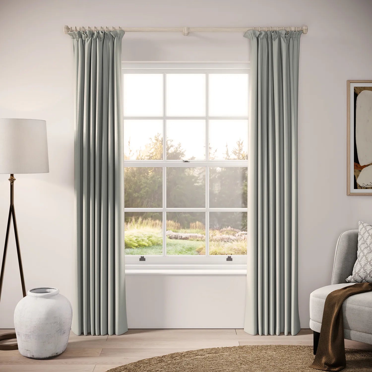 Cwtch Curtains - Linen Blend - Villa Blue