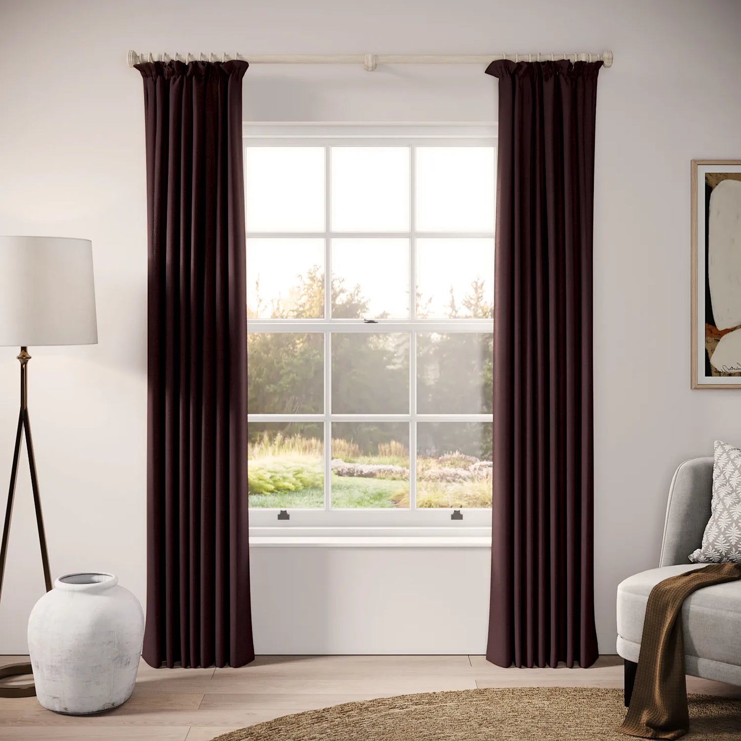 Cwtch Curtains - Pure Linen - Plumble