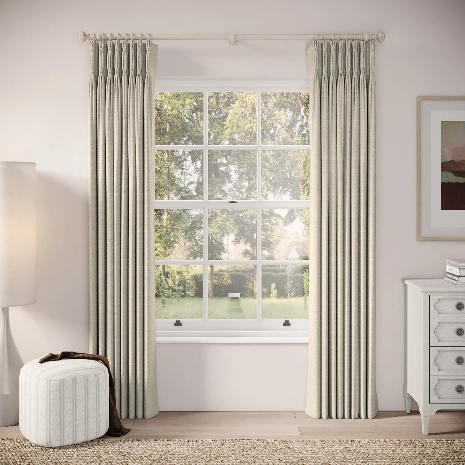 Double Dutch Curtains - Eco Boucle - Pebblish