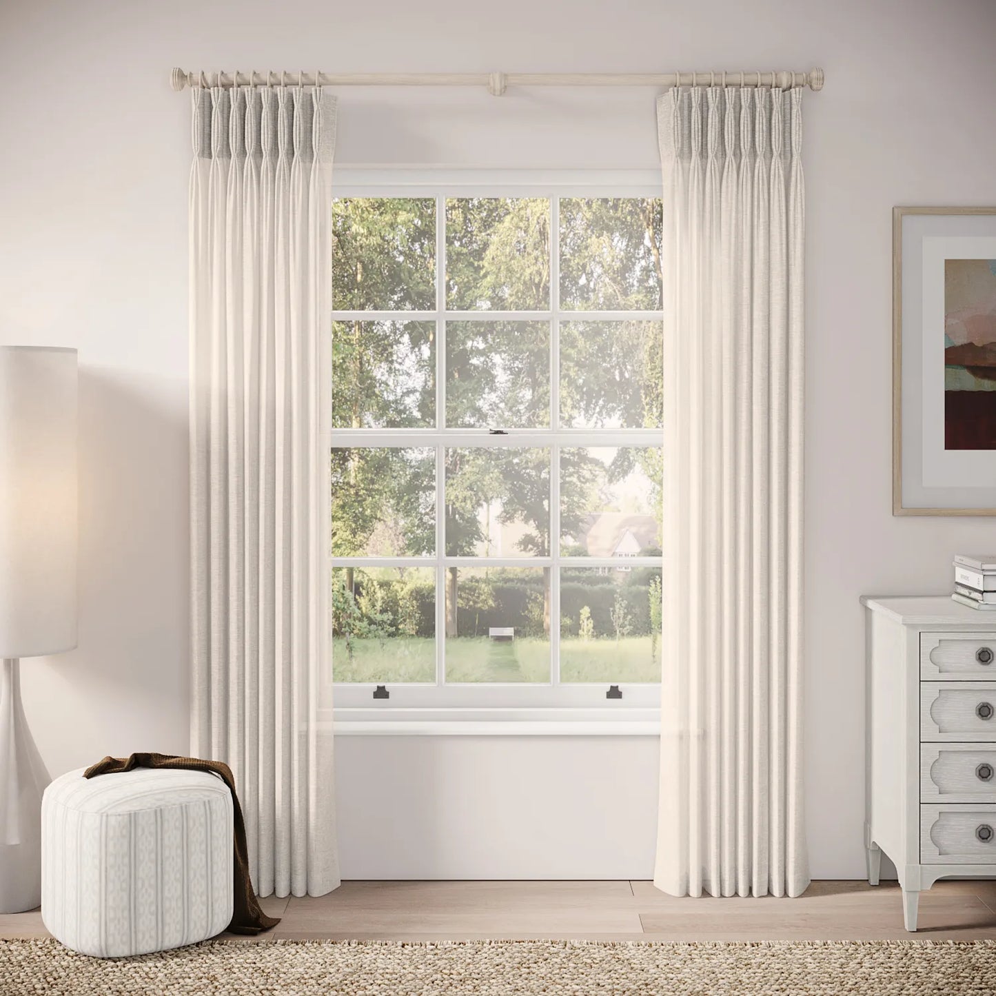 Double Dutch Curtains - Slubby Sheer - Lighthouse