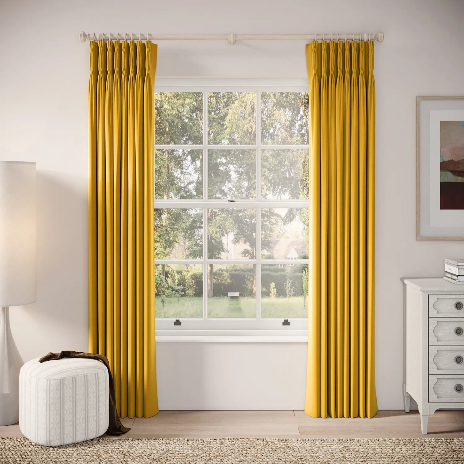Double Dutch Curtains - Soft Velvet - Mustardseed