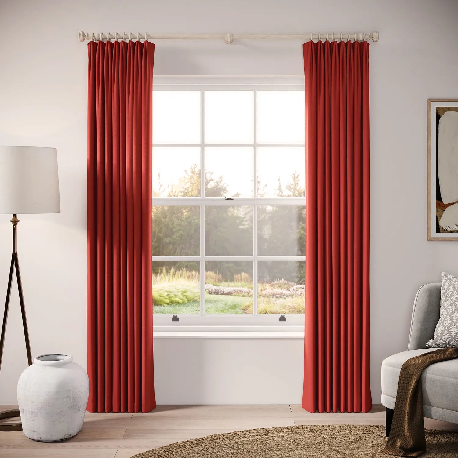 Fido Curtains - Linen Blend - Cardinal