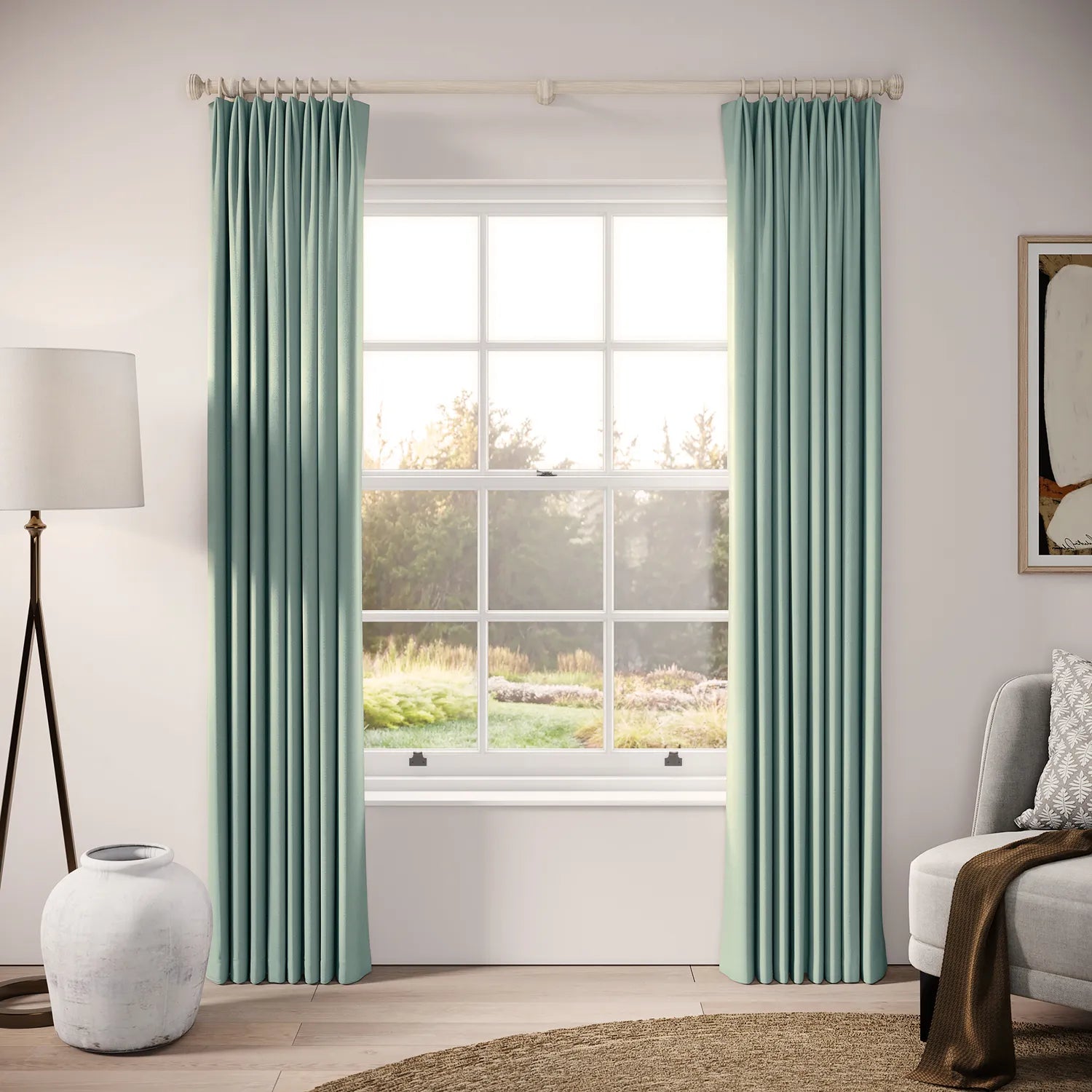 Fido Curtains - Linen Blend - Rockpool