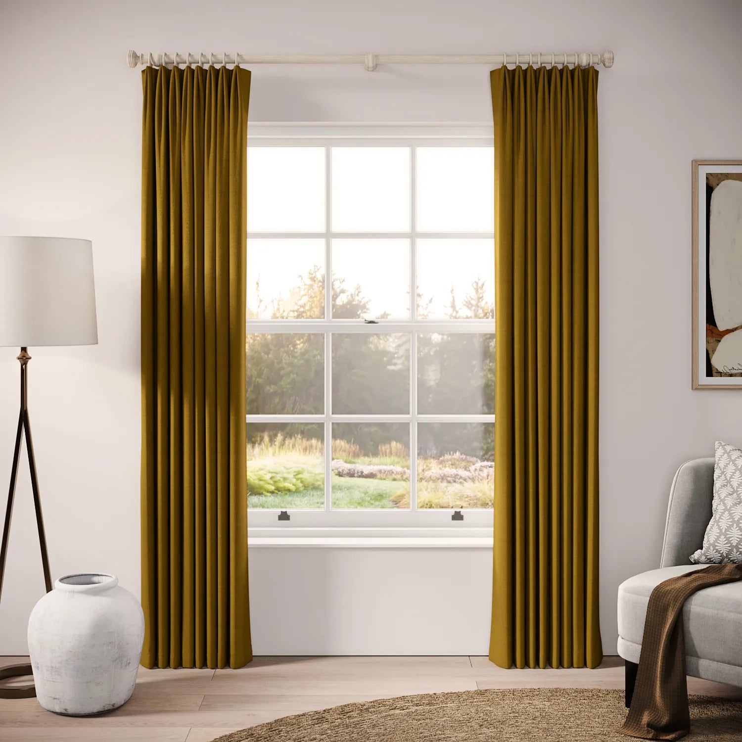 Fido Curtains - Pure Linen - Cezanne