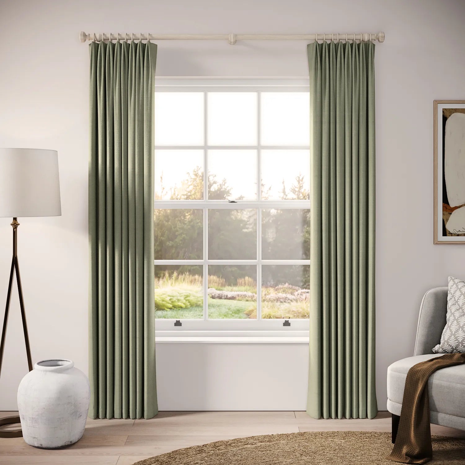 Fido Curtains - Pure Linen - Herbal