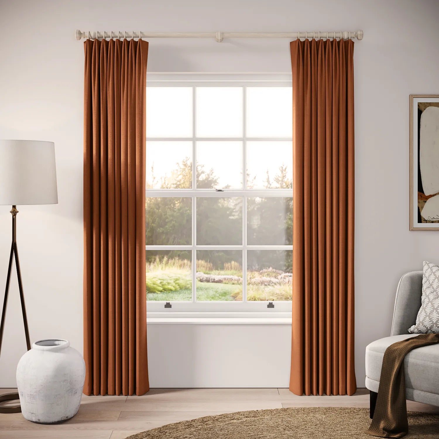 Fido Curtains - Pure Linen - Rusty Bucket