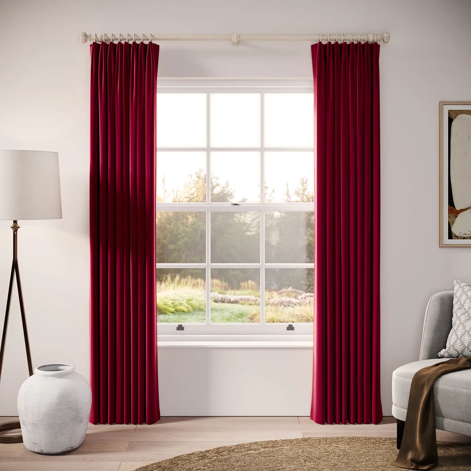 Fido Curtains - Soft Velvet - Ruby Tuesday