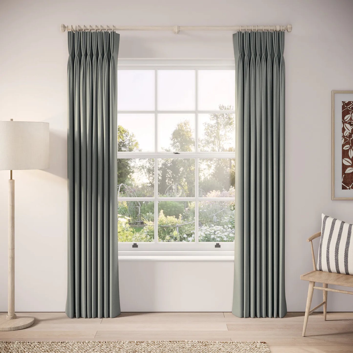 His Nibs Curtains - Brushed Cotton - Ariel
