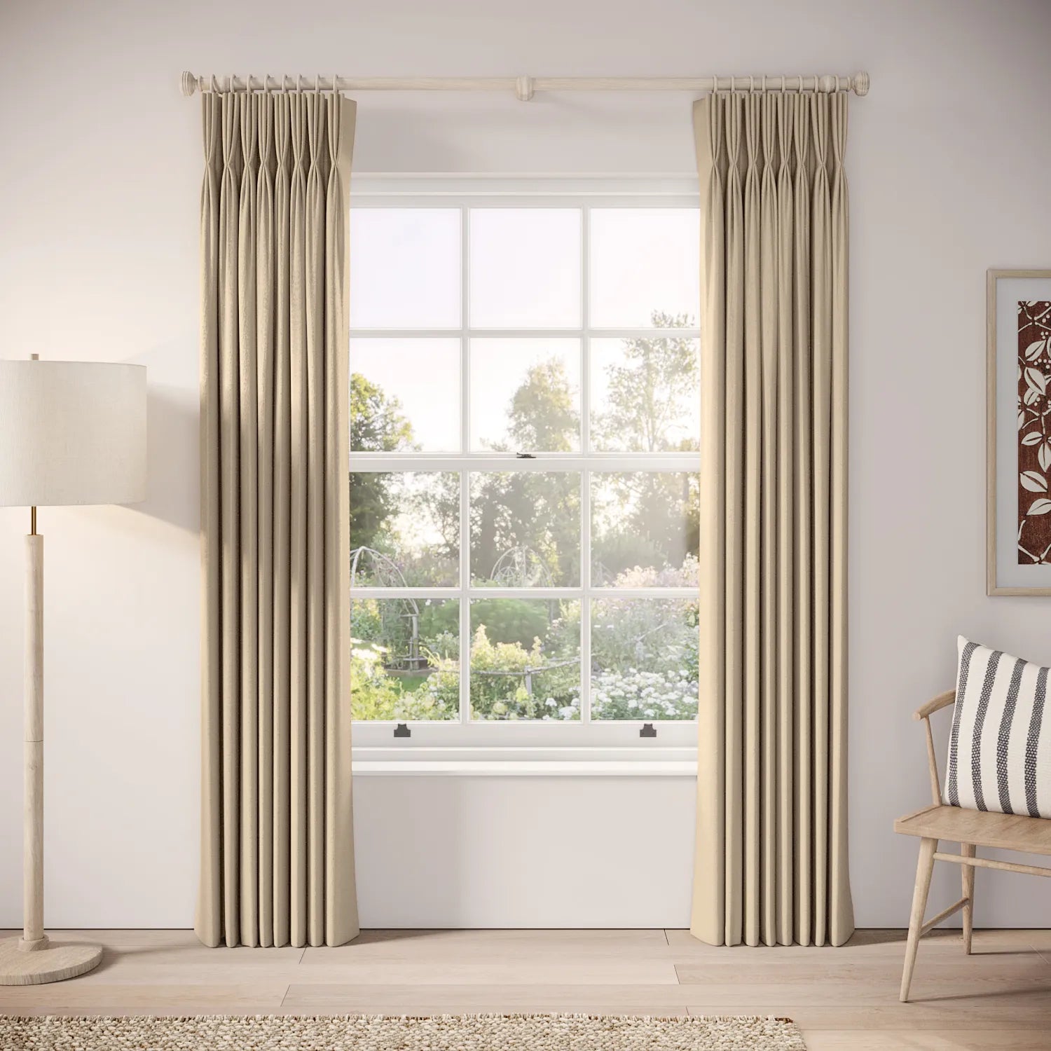 His Nibs Curtains - Eco Weave - Milky Coffee