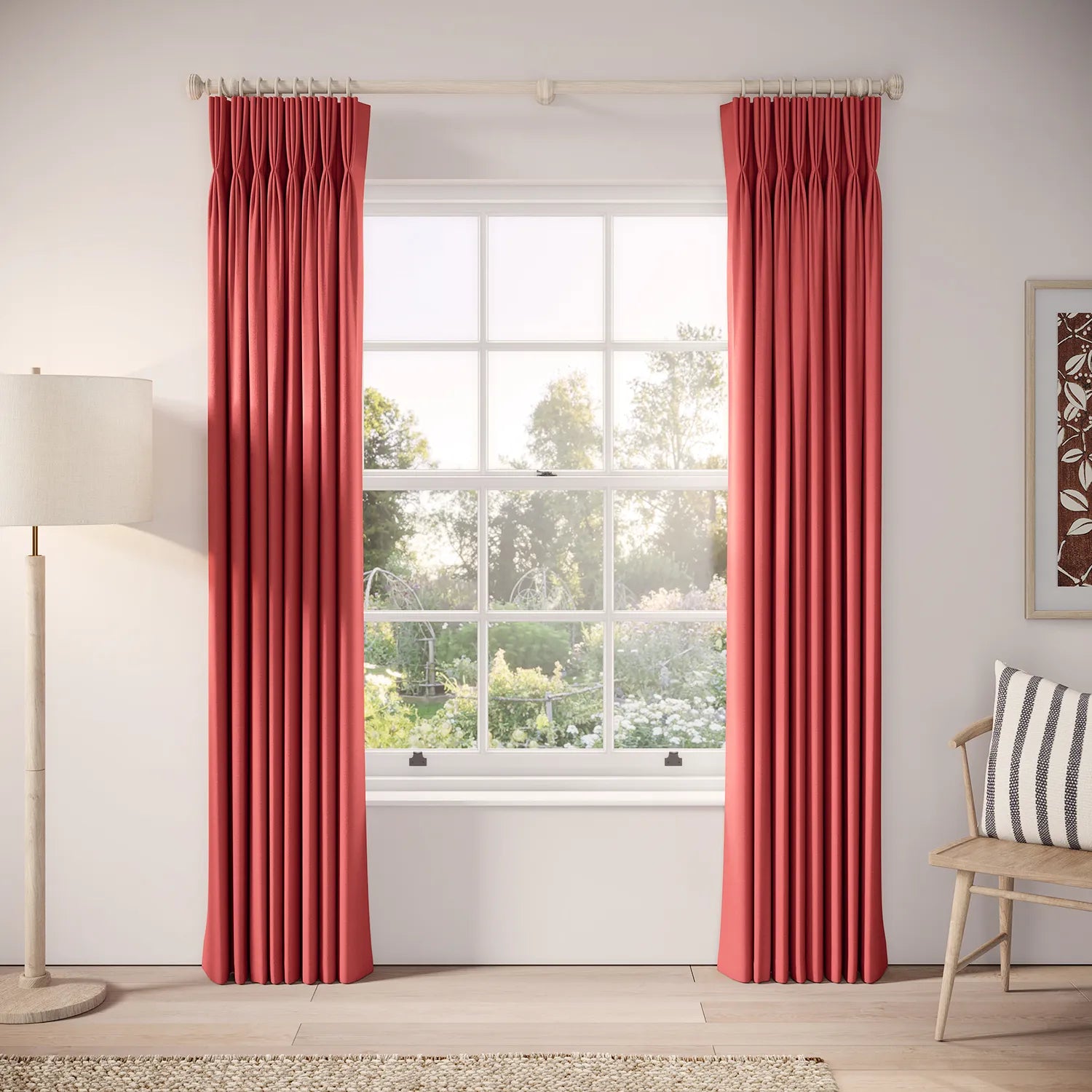 His Nibs Curtains - Linen Blend - Crimsonite