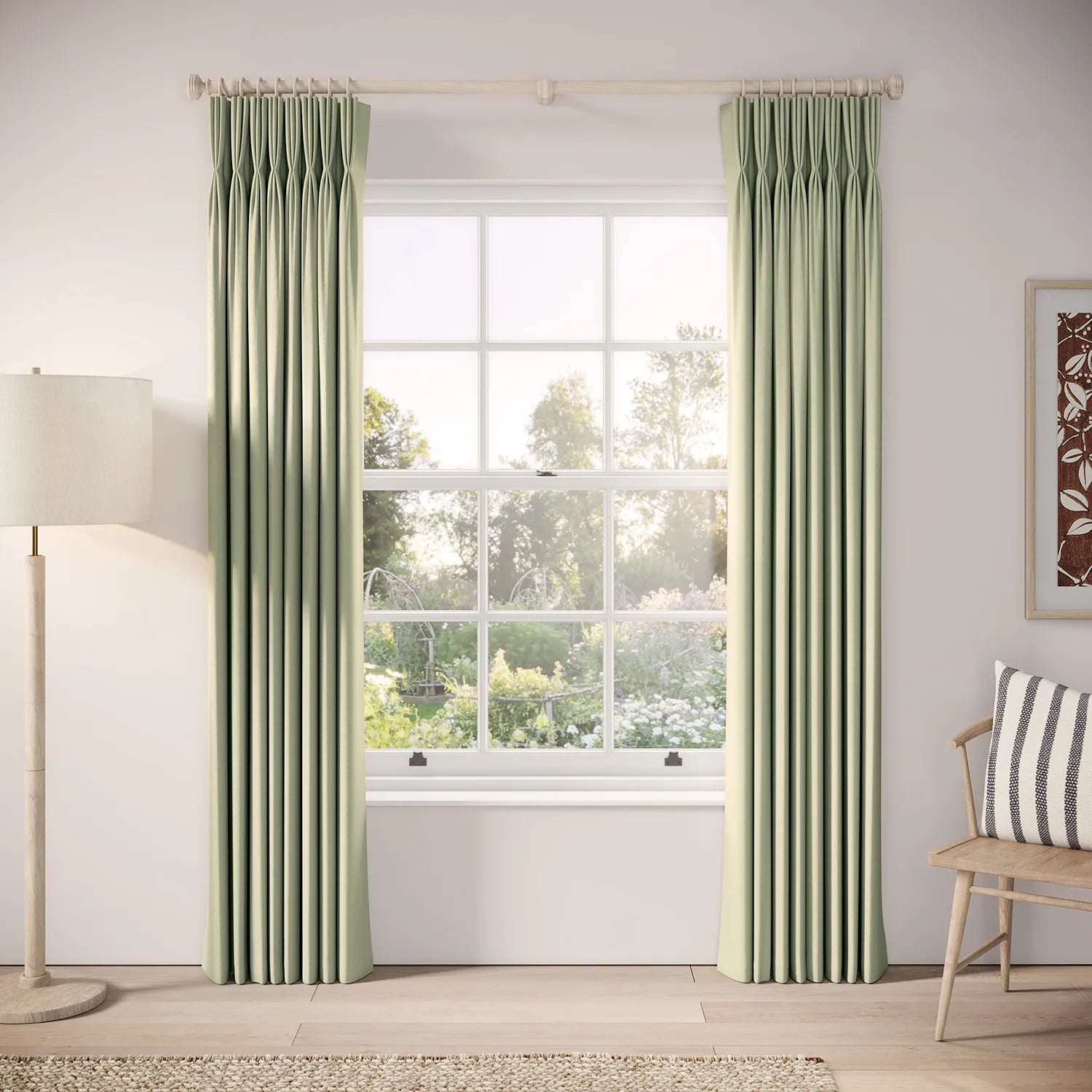 His Nibs Curtains - Linen Blend - Mint Julep