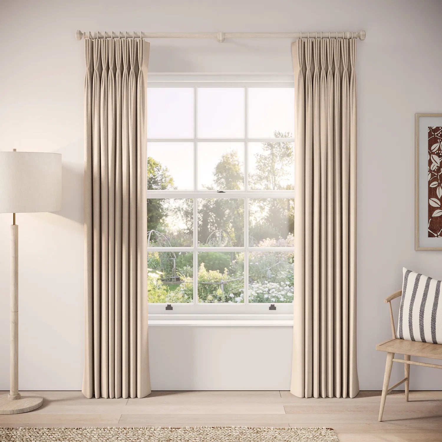 His Nibs Curtains - Pure Linen - Conch