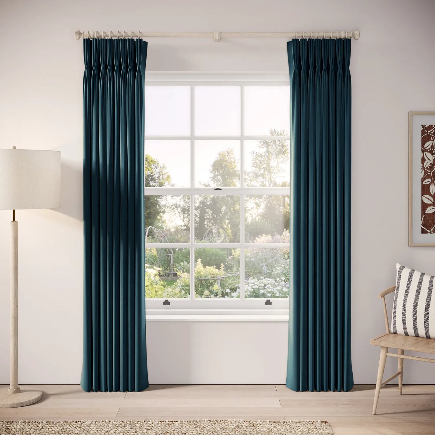 His Nibs Curtains - Soft Velvet - Reef