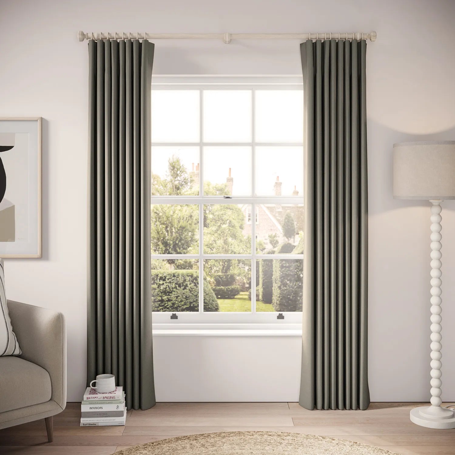 Lazy Sunday Curtains - Brushed Cotton - Stratus