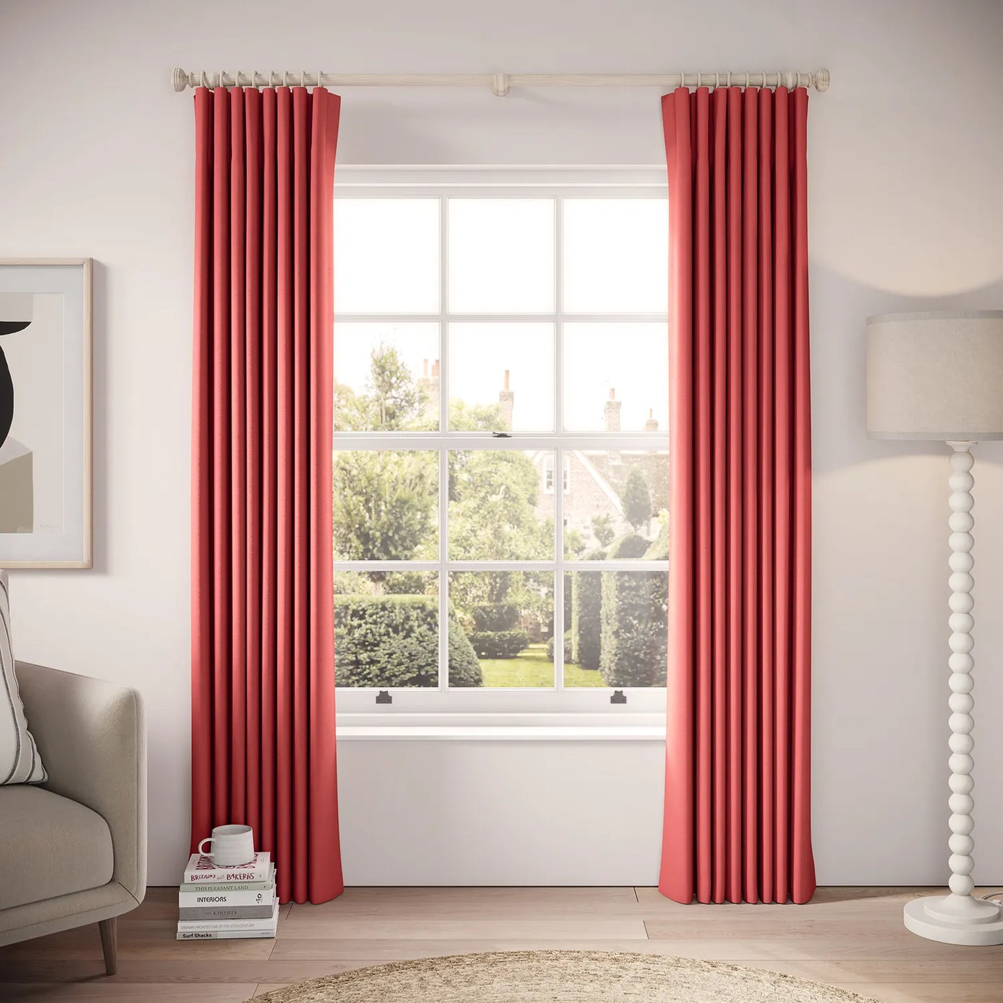 Lazy Sunday Curtains - Linen Blend - Crimsonite