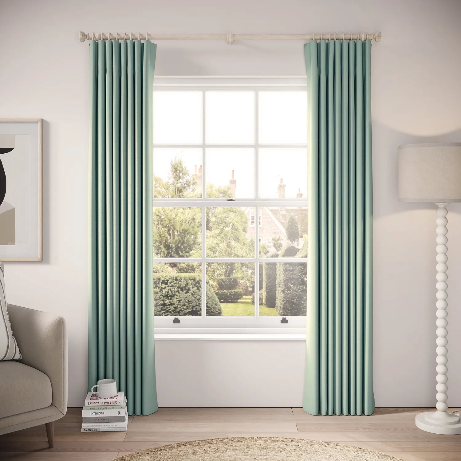 Lazy Sunday Curtains - Linen Blend - Rockpool