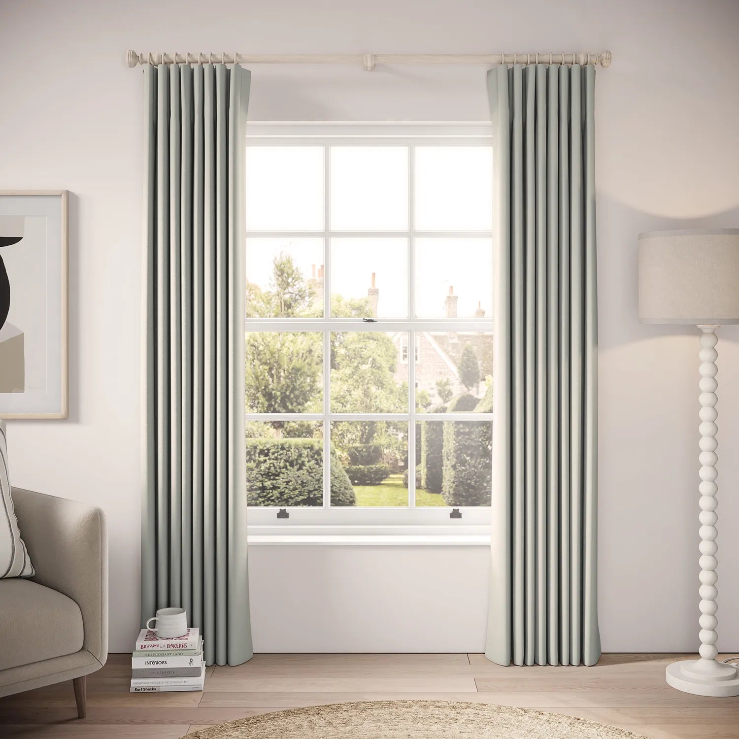 Lazy Sunday Curtains - Linen Blend - Villa Blue