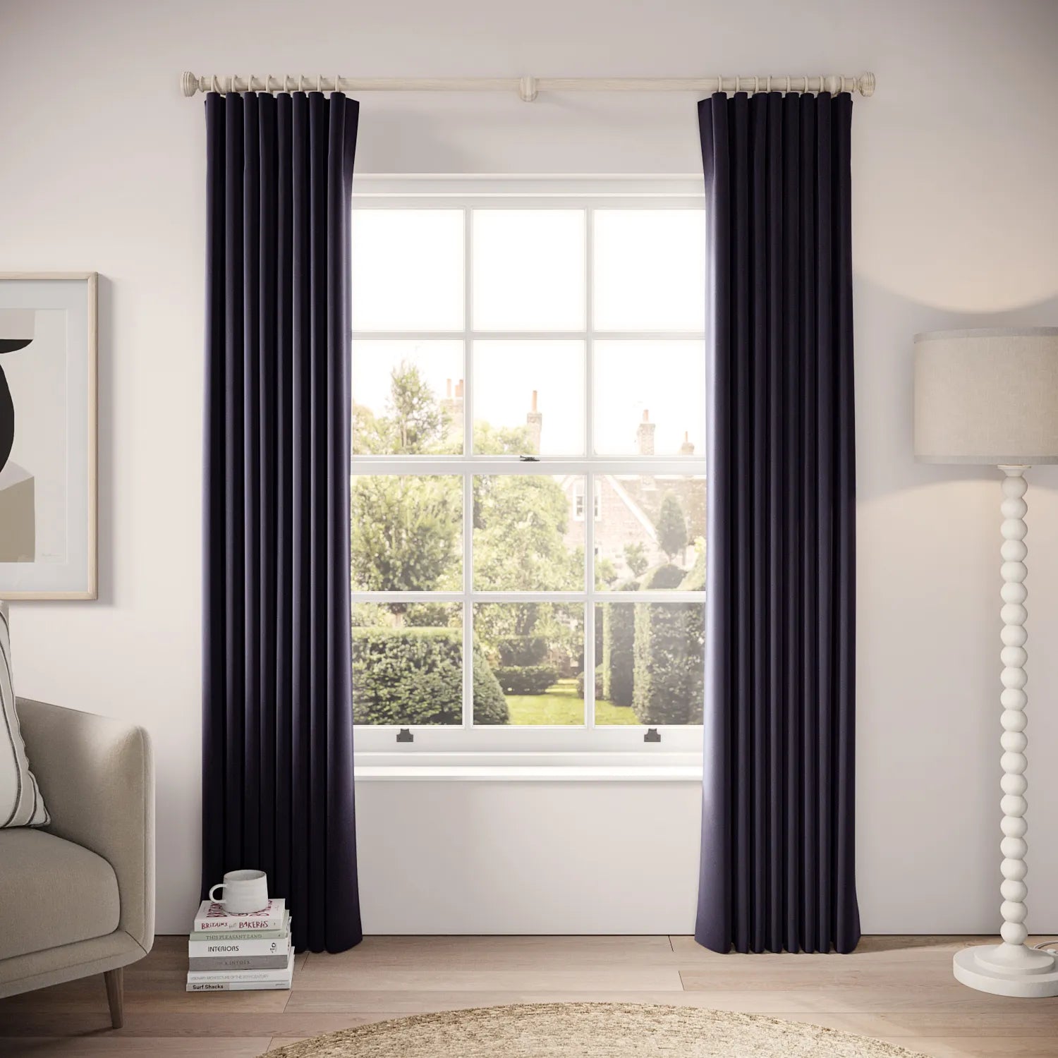Lazy Sunday Curtains - Soft Velvet - Bramble Jam