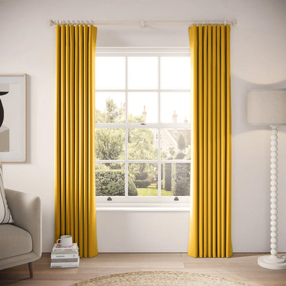 Lazy Sunday Curtains - Soft Velvet - Mustardseed