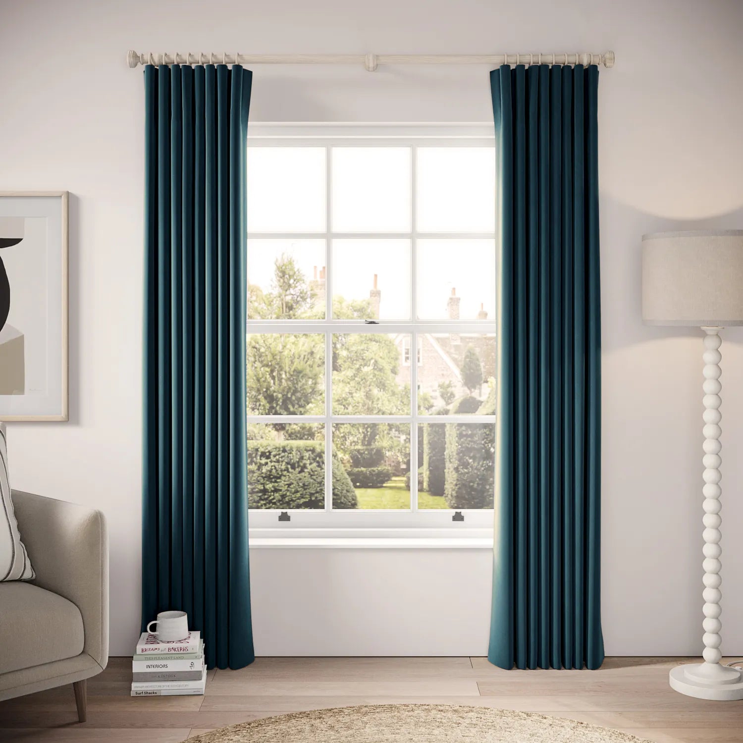 Lazy Sunday Curtains - Soft Velvet - Reef