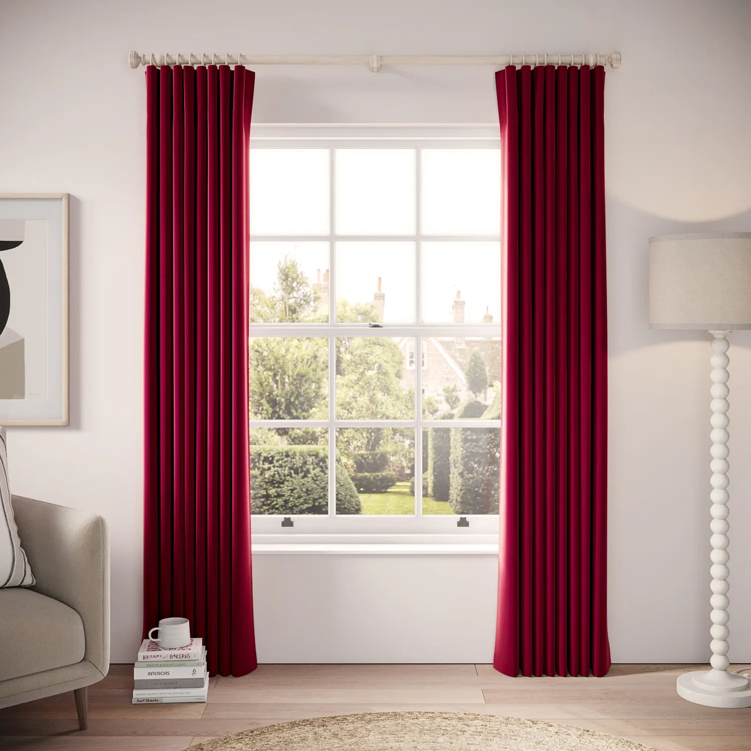 Lazy Sunday Curtains - Soft Velvet - Ruby Tuesday