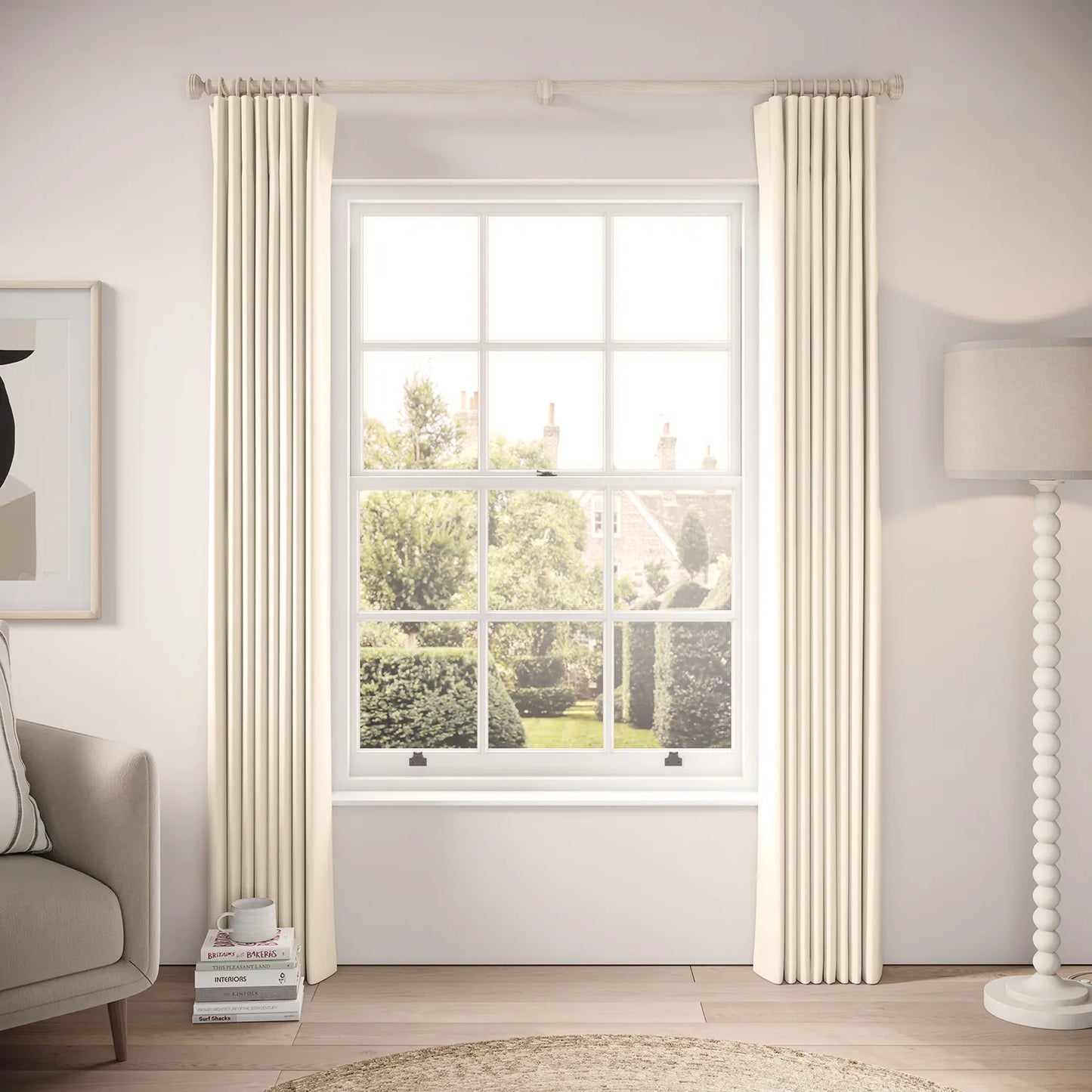 Matchbox Curtains - Linen Blend - Half Shell
