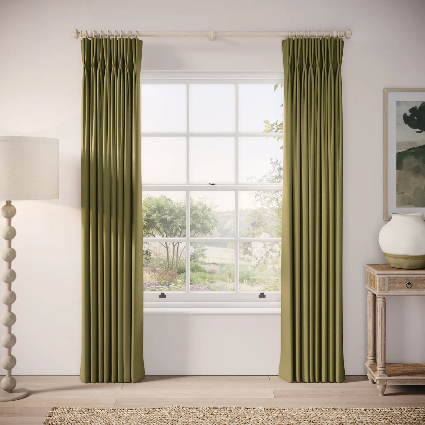 Merlin's Beard Curtains - Brushed Cotton - Cricket