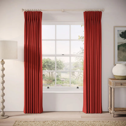 Merlin's Beard Curtains - Linen Blend - Cardinal
