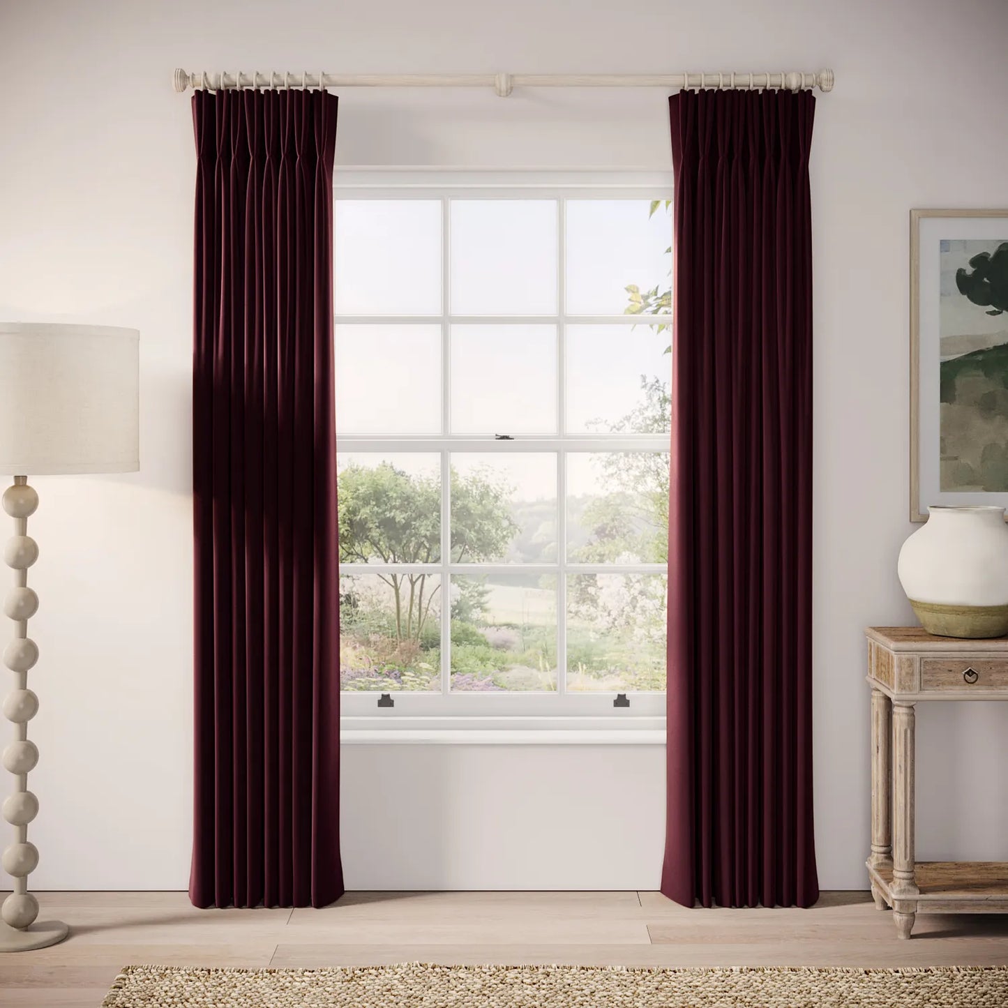 Merlin's Beard Curtains - Soft Velvet - Tempranillo