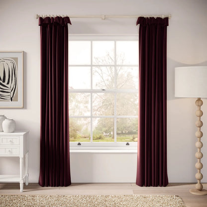 Mrs Twitchit Curtains - Soft Velvet - Tempranillo