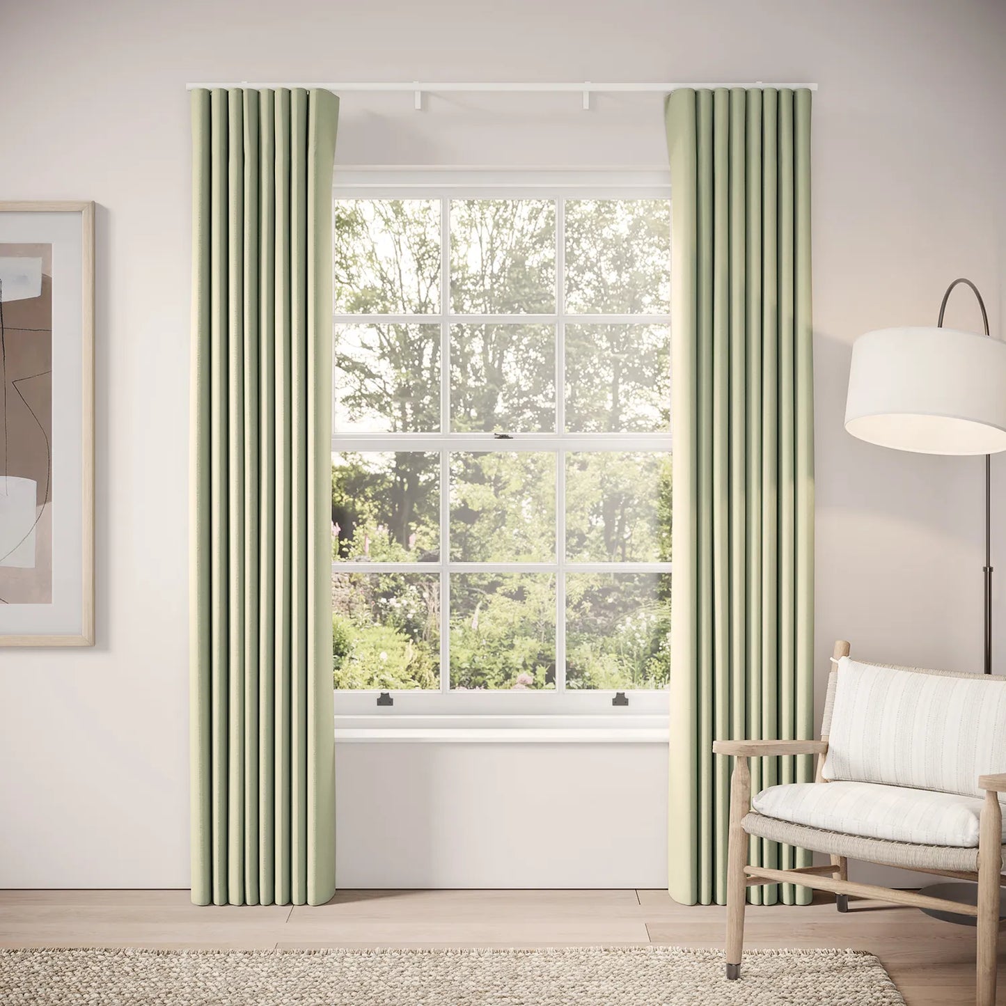 Porthcawl Curtains - Linen Blend - Mint Julep
