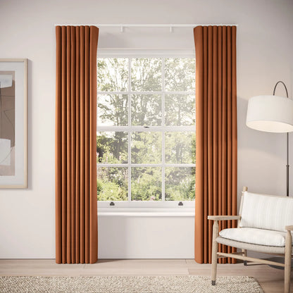 Porthcawl Curtains - Pure Linen - Rusty Bucket