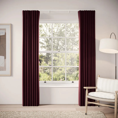 Porthcawl Curtains - Soft Velvet - Tempranillo
