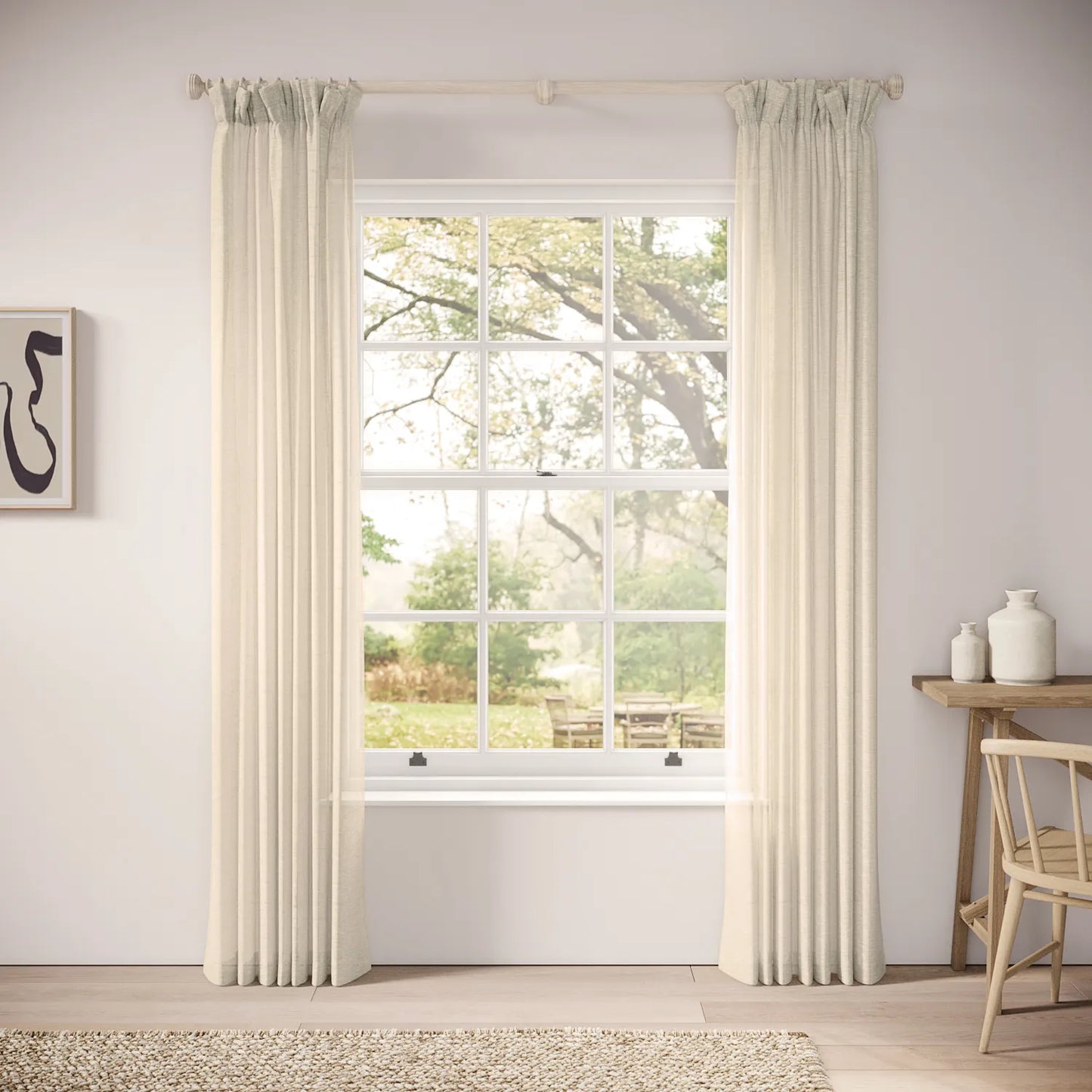 Veg Patch Curtains - Slubby Sheer - Nutty